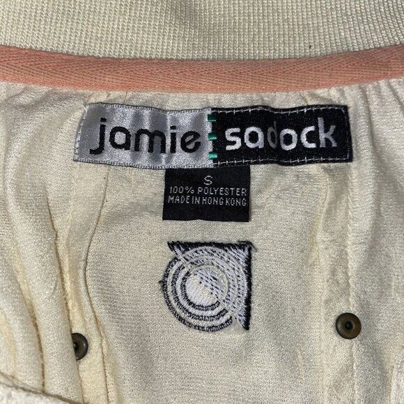 Jamie Sadock Sleeveless Crinkle 4-Snap Buttons Ivory Women's Golf Shirt Top Sz S - Picture 5 of 8